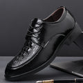 Crocodile leather dress shoes for men - business, summer, breathable, british style, casual, hidden heel, groom wedding shoes