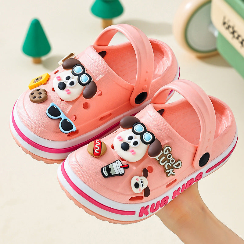 Kids slippers boys and girls summer baby clogs eva soft bottom indoor beach shoes children's sandals river tracing