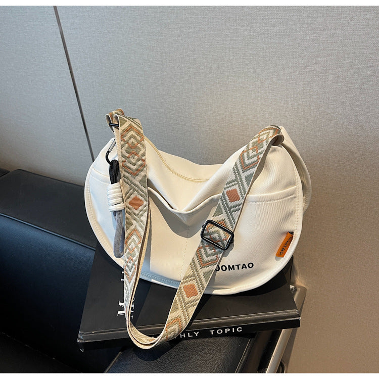 Cross-border nylon shoulder bag messenger bag women's casual bag 2024 new high-end versatile large-capacity dumpling bag