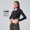 New women's yoga top: skin-friendly, barely-there feel, breathable fitness top, cropped, slim-fit, long-sleeve activewear (daw193)