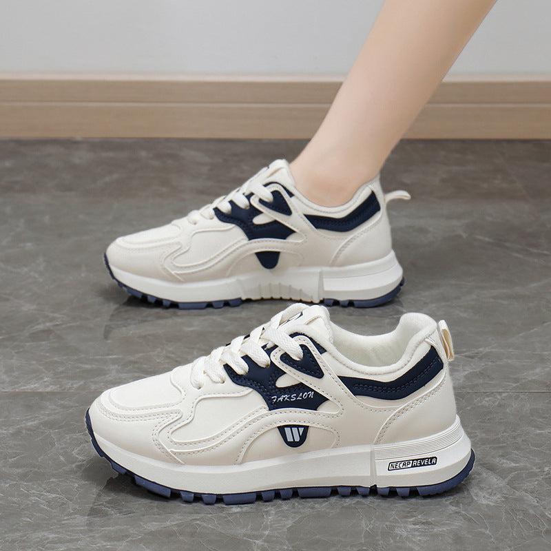 Winterfleece-linednew arrivaleasiest for matchthick sole shoes women's white shoes female students k-styleins harajuku style sports sneakers