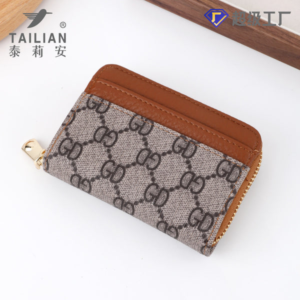 Cross-border new color matching card cover, big-name women's card bag ins change bag, classic multi-card organ card cover wholesale