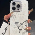 Suitable for apple 18 mobile phone case sketch butterfly fireworks english hand-painted literary atmosphere iphone17 protective cover