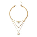 Wholesale devil's eye necklace - cross-border alloy jewelry, unique sun pendant, women's multi-layer necklace, trendy ins style accessories