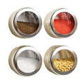 Magnetic transparent spice sealed jar kitchen for homeclassy new arrival spice jar stainless steel creative combination set