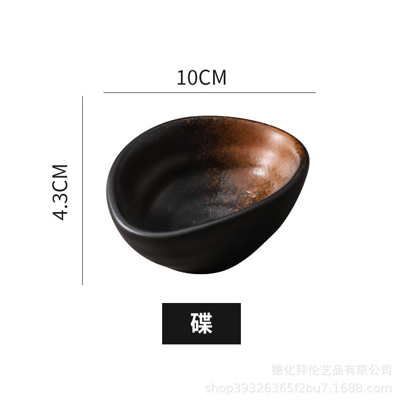 Japanese ceramic oil pot retro japanese stylefor home soy sauce pot vinegar pot seasoning dish kitchen supplies side dish dipping dish