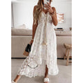 summer new european and american style lace camisole maxi dress - solid color