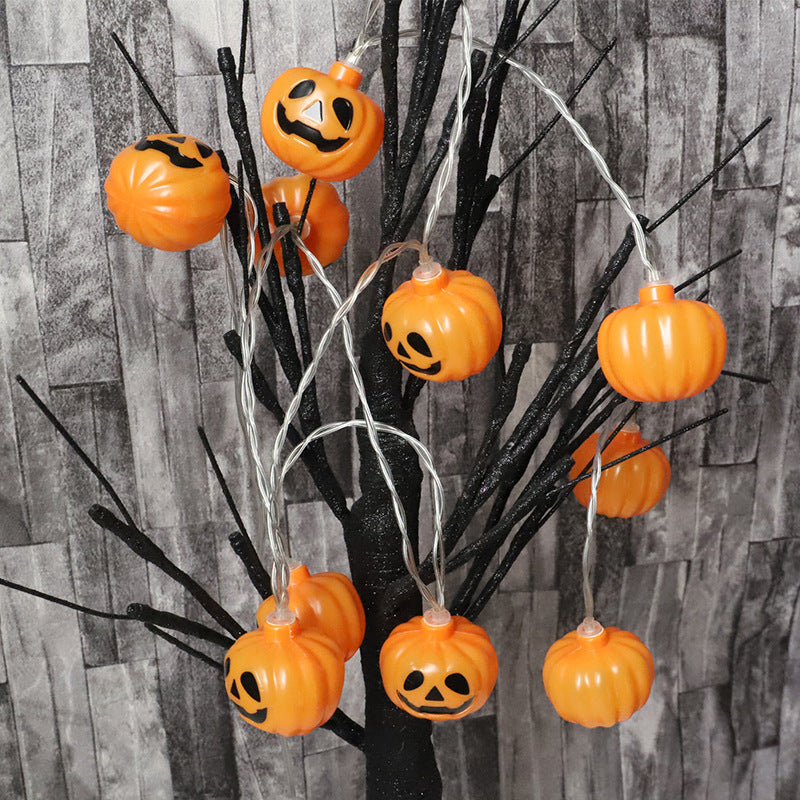 LED Halloween Pumpkin Decorative Light String Battery Box USB Remote Control Atmosphere Ghost Festival Party Skull Ghost Lantern