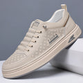 Men's white sneakers - spring/summer breathable & versatile casual shoes for young men - soft sole, hollow-out, anti-slip