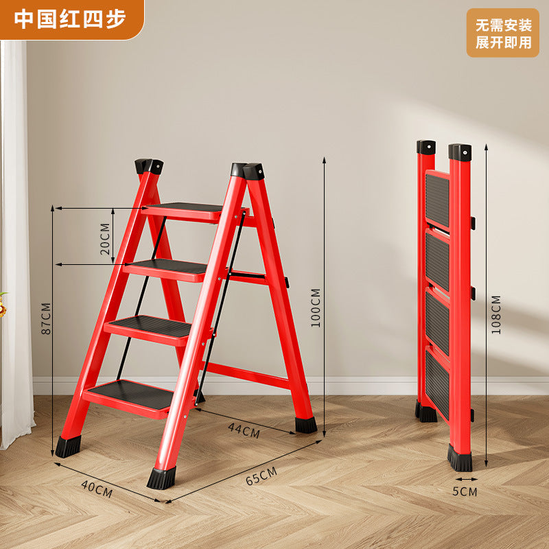 Ladder for homefoldable telescopic small lightweight three-step ladder stool multi-functional herringbone ladder step climbing ladder shrink ladder