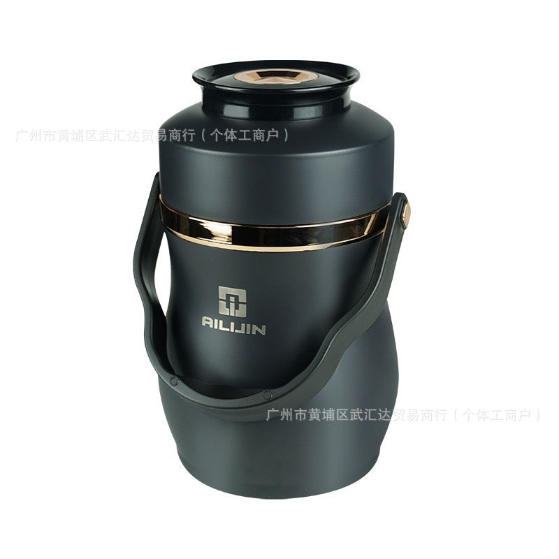 304 stainless steel breakfast cup with lid, portable lunch box for office workers, oatmeal, porridge, thermal lunch box, lunch box, pot