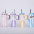 Amazon 14oz mini insulated tumbler 2nd generation - striped car cup, 304 stainless steel, vehicle-mounted ice tumbler
