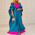 Autumn new arrival party african dress ethnic formal gown color block satin designer robe bubudresses