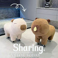 Cute capybara animal stool - living room home use, kids' low stool with universal wheels, plush changing stool