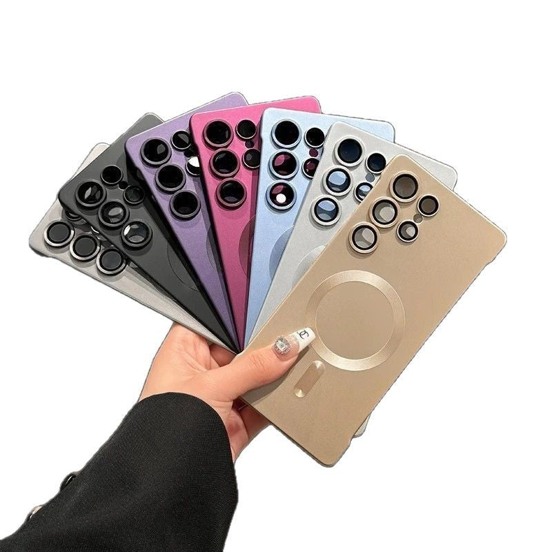 Metallic paint magnetic frosted frameless case for samsung s26u new galaxy s24 lens film s23 phone case