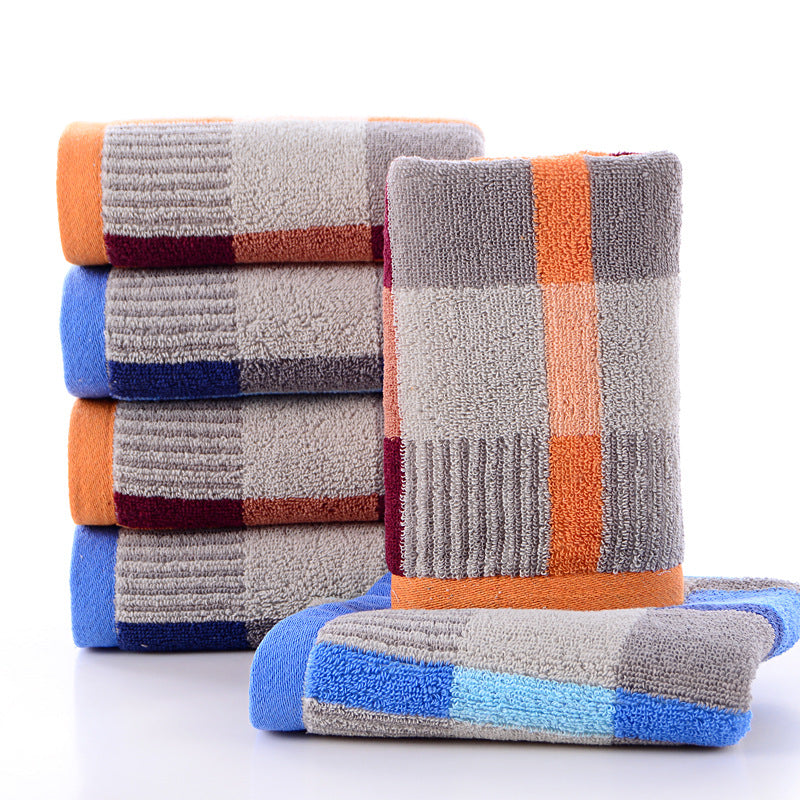 Yarn-dyed cotton square towel dark men's towel thickened plus soft water-absorbent labor protection towel one piece dropshipping