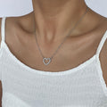 Wholesale alloy heart necklaces - european & american cross-border jewelry - versatile diamond-studded choker - women's water wave chain - high-end necklace