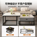 New nordic rock slab solid wood coffee table, modern minimalist marble coffee table for home, small apartment living room, italian style square side table