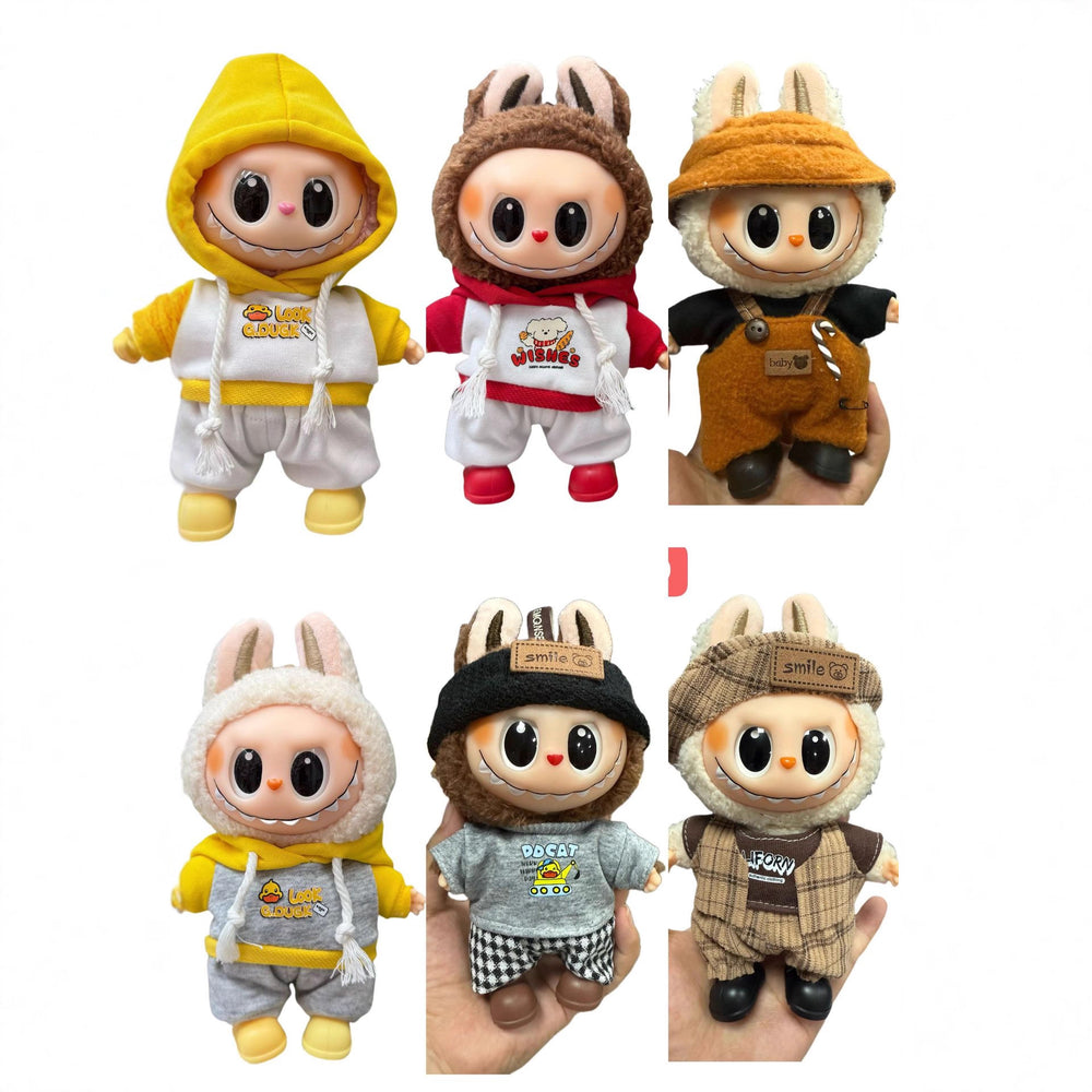 Only clothes labubu baby clothes labubu clothes 17cm first, second and third generation stuffed doll dress up sports suit
