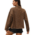 European and american cross-border women's fashion: new loose-fit streetwear leopard print denim cropped jacket for  and independent e-commerce stores
