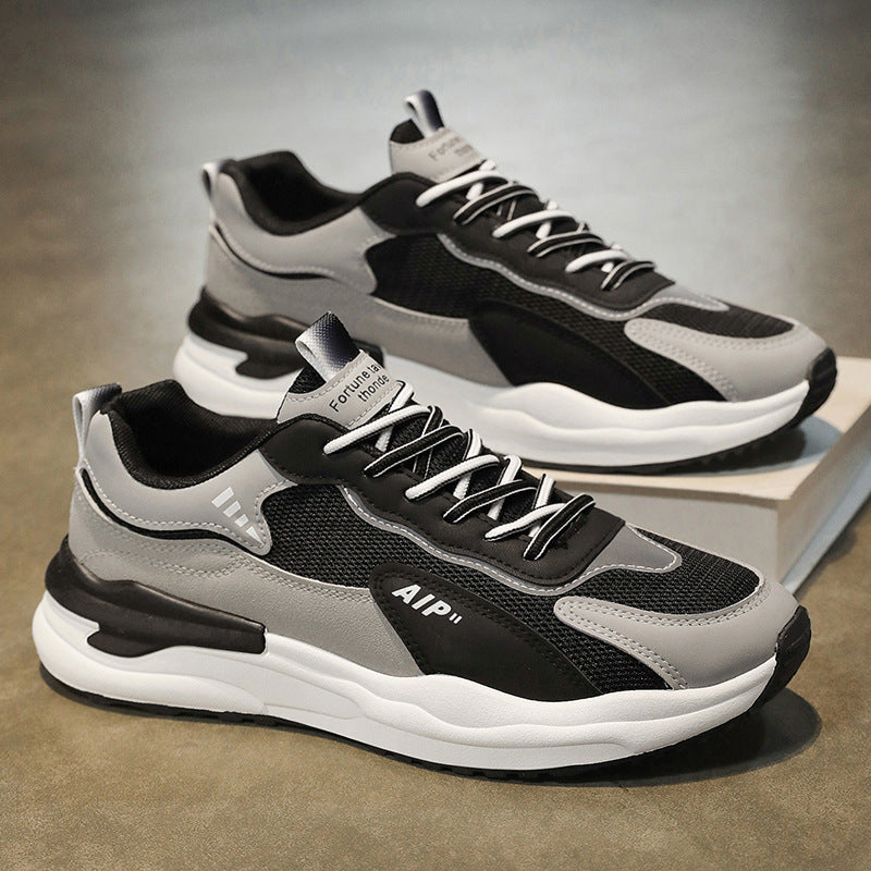 2025 spring new trendy men's shoes breathable sneakers men's casual running shoes dad shoes ins style korean fashion