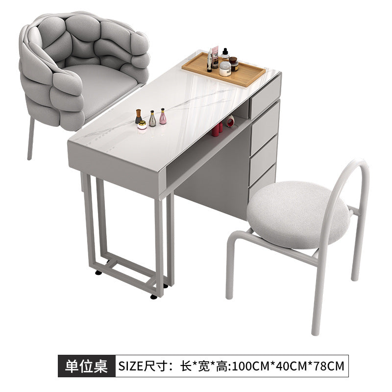 Cream style manicure table and chair set Japanese single double manicure light luxury Internet celebrities ins manicure shop manicure table