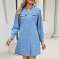 Fashion cross-border export  new arrival single-breasted side slit silmcasualwork clothing washed denim mid-length skirt