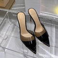 Yx transparent high heel sandals women's 2026 summer new fashion stiletto pointed toe sexy open toe thong sandals for outdoor wear