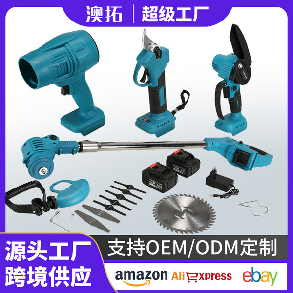 Cross-border electric lawn mower lithium battery branch shearing small household garden lawn mower rechargeable lawn mower