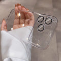 Suitable for apple 17promax mobile phone case pc electroplated glass lens film iphone16 all-inclusive anti-fall protective case