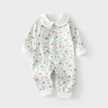 White (floral print romper with turn-down collar)
