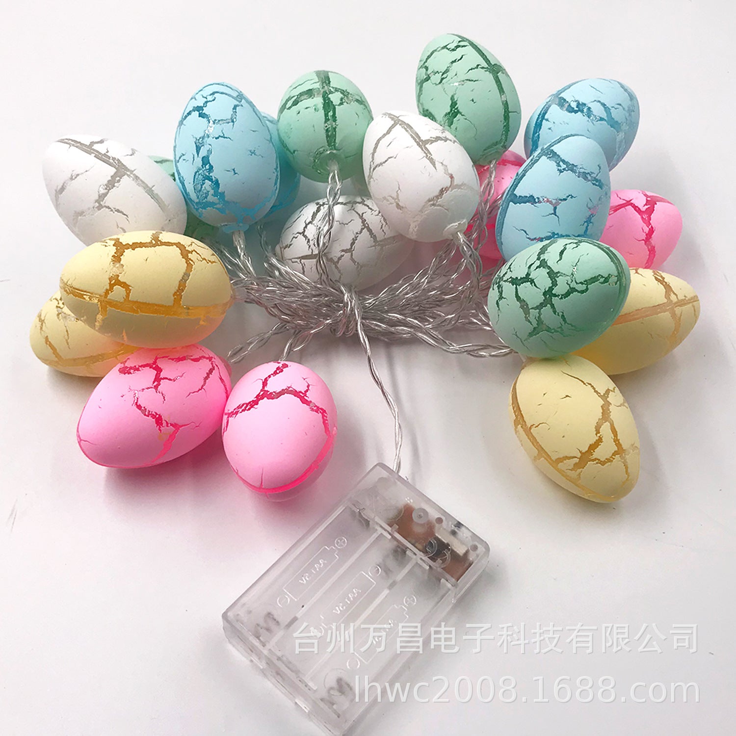 Easter LED vinyl egg light string, children's room decoration crack egg decoration battery box vinyl light string