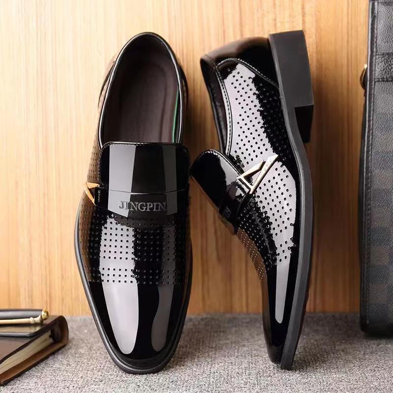 New arrival business formal leather shoes men's casual wedding groom british heightening summer breathable youth pointed toe men's shoes