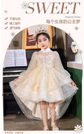 Girls' formal dresses princess gowns cross-border e-commerce little girl train tulle performance tutu dress wholesale children's clothing
