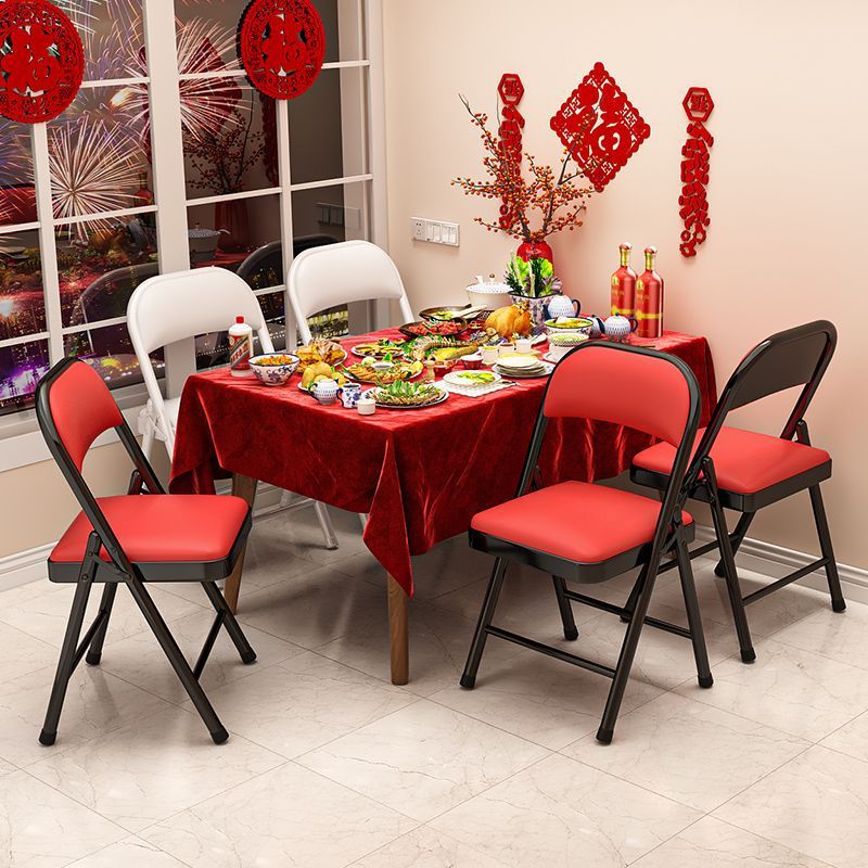 Folding chair - perfect for dorms, student rooms, study, home dining, simple portable stool, backrest computer desk chair
