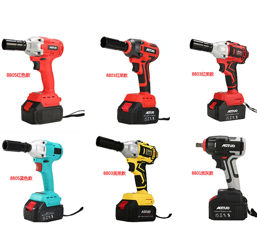 Rechargeable lithium battery wrench high torque car tire installation scaffolding wind cannon, impact electric wrench wholesale