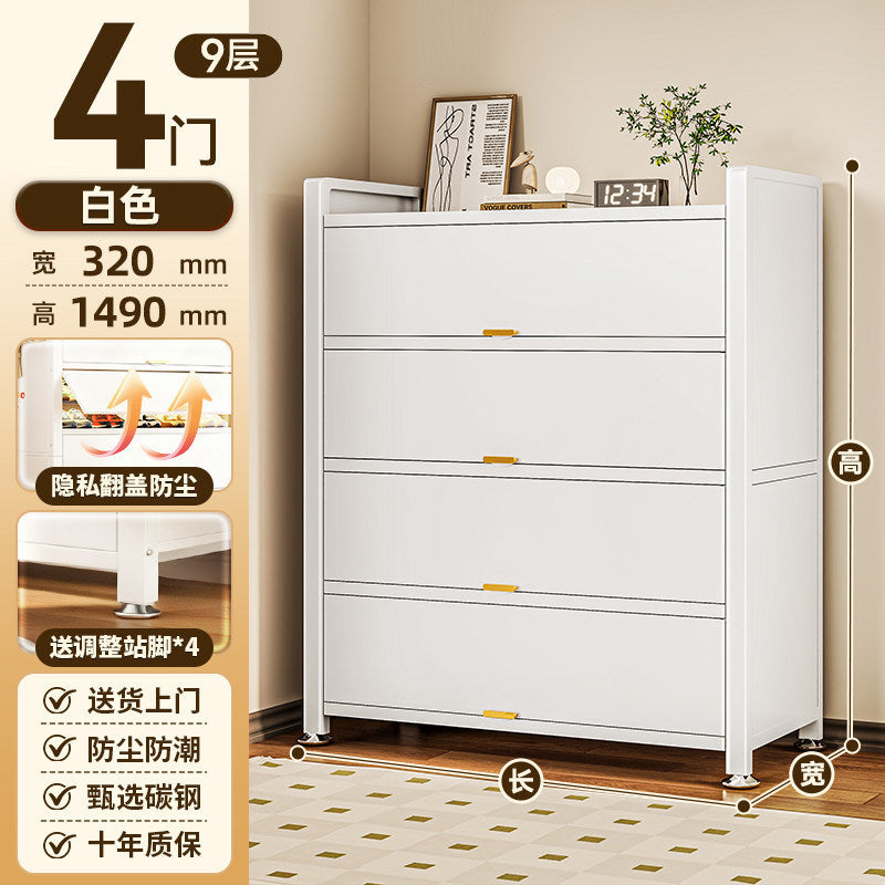 Steel shoe cabinet for home door storage cabinet all-in-one wall-mounted large-capacity multi-layer storage cabinet entrance entrance shoe rack