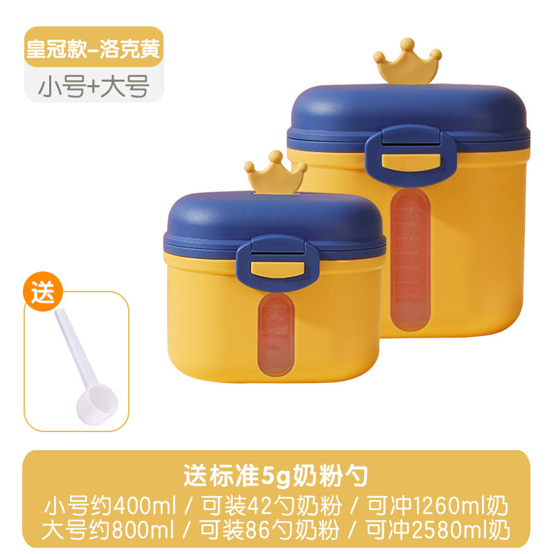 Baby double-layer formula dispenser, portable rice cereal storage container, airtight moisture-proof divided compartment dispenser, baby supplies