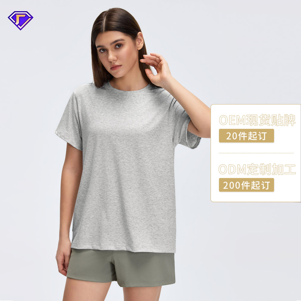 【customization available】loose fit women's short-sleeve yoga & activewear t-shirt - factory direct, supports custom oem/odm
