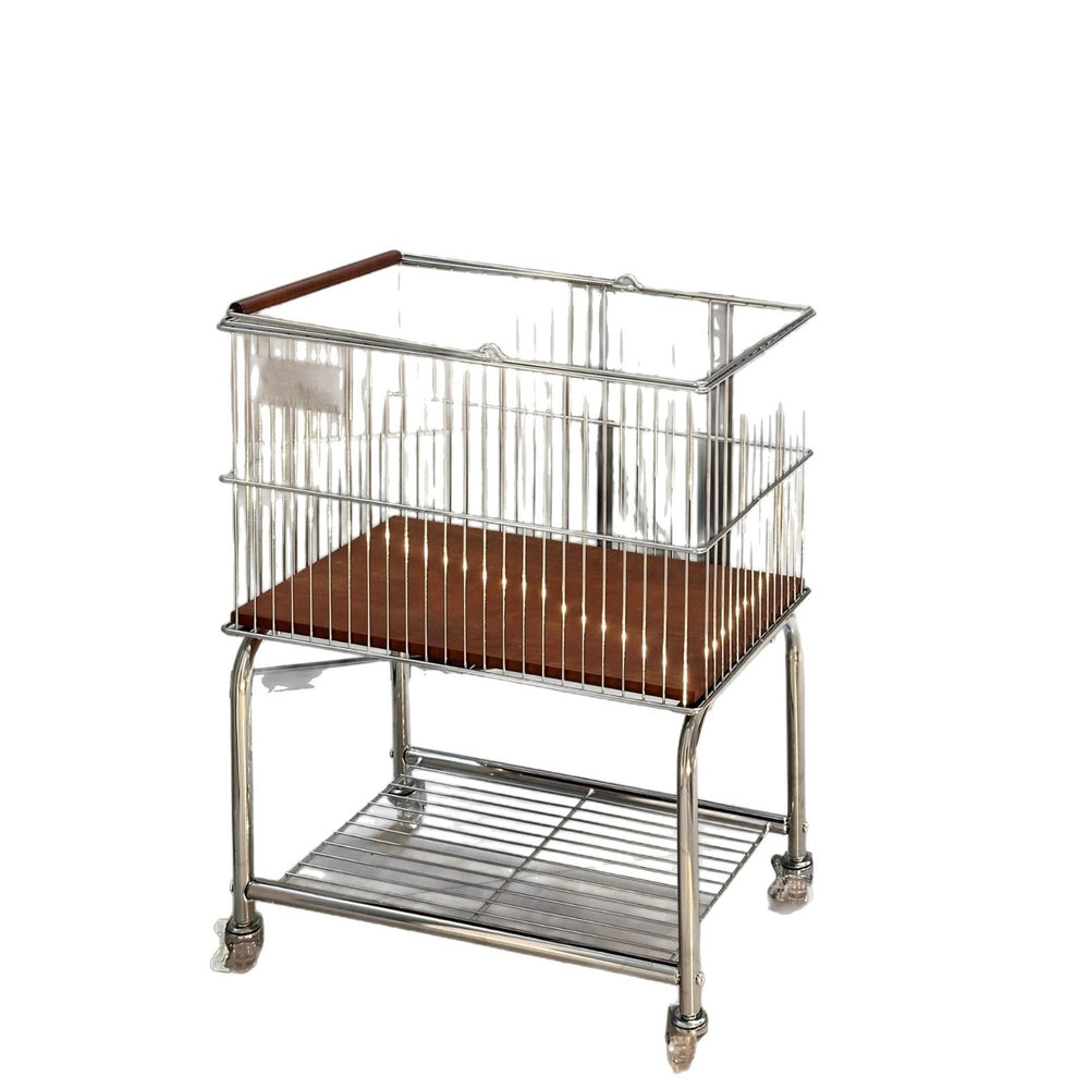 Vintage-style laundry hamper - mobile laundry basket cart - large capacity laundry basket - bathroom laundry basket organizer