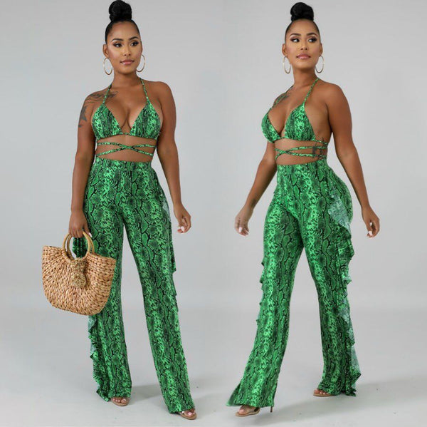 Y5117-3   European and American sexy women's clothing digital printing swimsuit mesh two-piece set (including underwear)