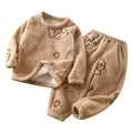 Baby & toddler plush warm pajama set - autumn/winter cartoon cute sleepwear loungewear for boys & girls