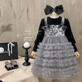 Girls' dresses: new autumn  collection - elegant sequin birthday dress for little girls, super fairy tutu princess dress for kids