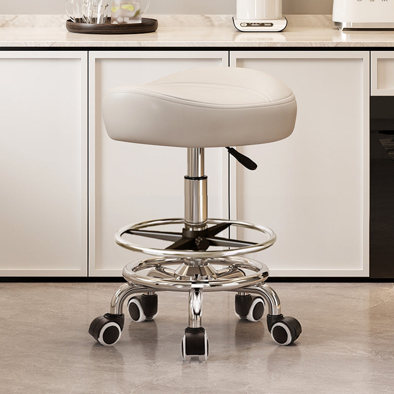 Saddle Chair Kitchen Cooking Chair Front Desk Cashier High Stool Universal Wheel Lifting Chair Beauty Barber Stool