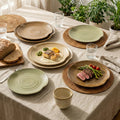 Vintage textured ceramic steak plate - high-style western dessert serving dish - elegant ceramic platter