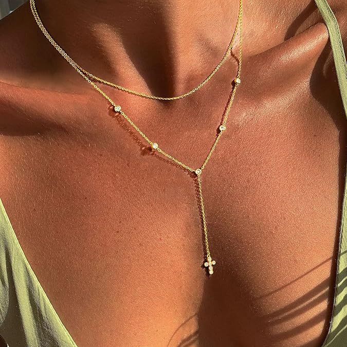 Amazon cross-border new cross necklace niche design y-shaped necklace ins fashion stylish jewelry wholesale