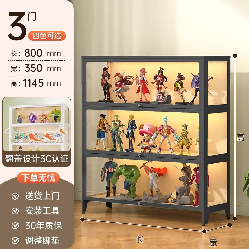 Figure display cabinet glass display cabinet model display rack steel storage cabinet for home dustproof collection storage cabinet