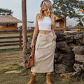 European and american cross-border e-commerce women's retro denim workwear casual midi skirt - new arrivals for  & independent stores
