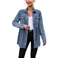 Amazon cross-border fashionexport women's clothing new arrival spring and summer shirt button denim long sleeves lapel denim outwear