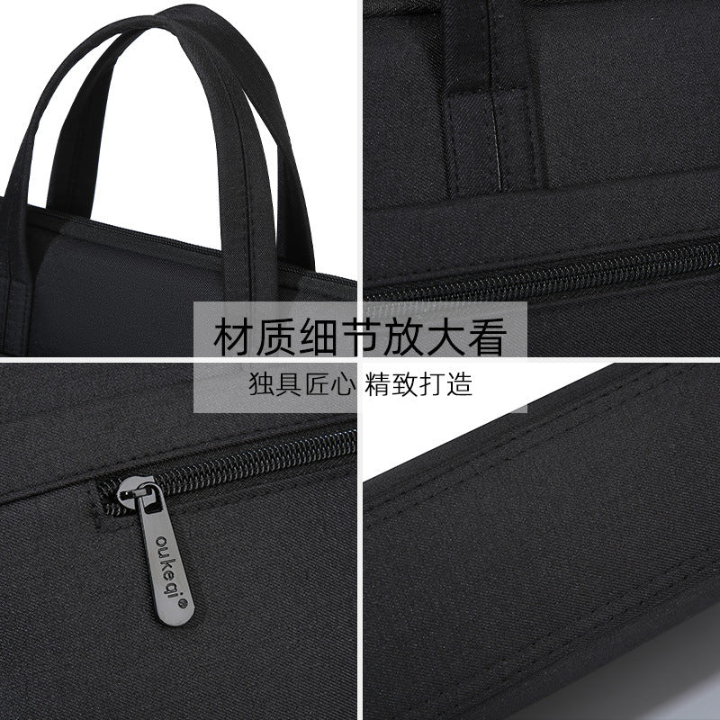 Satchel document bag briefcase oxford cloth office meeting bag business document bag zipper information bag printing logo
